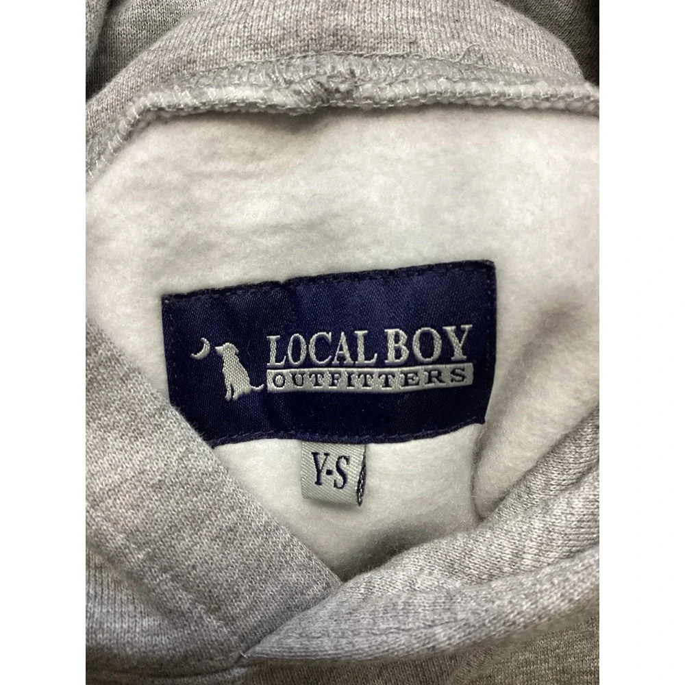 Local Boy Outfitters Youth Embossed Tractor Hoodie Gray Sweatshirt Y-S L0200033.